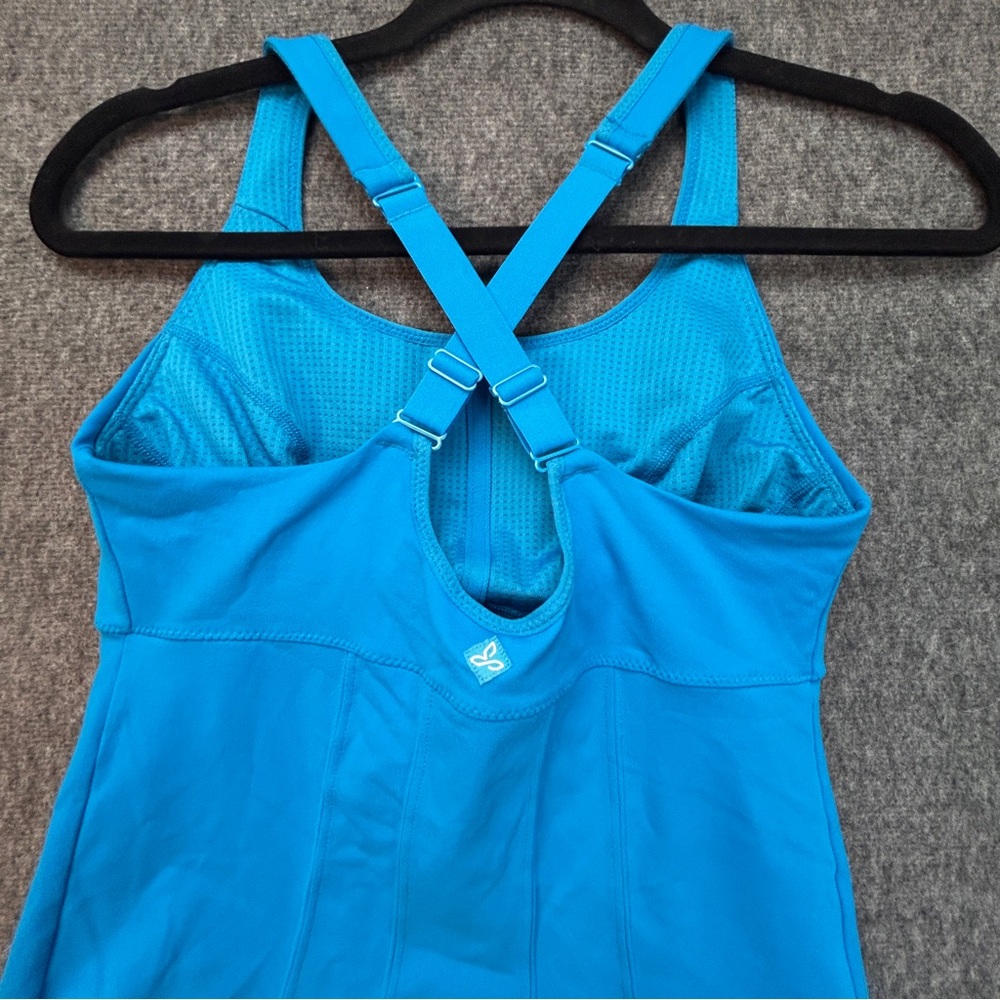 PrAna Tankini Willa Top Womens Small Electro Blue Racerback Built In Bra Support - Picture 13 of 14